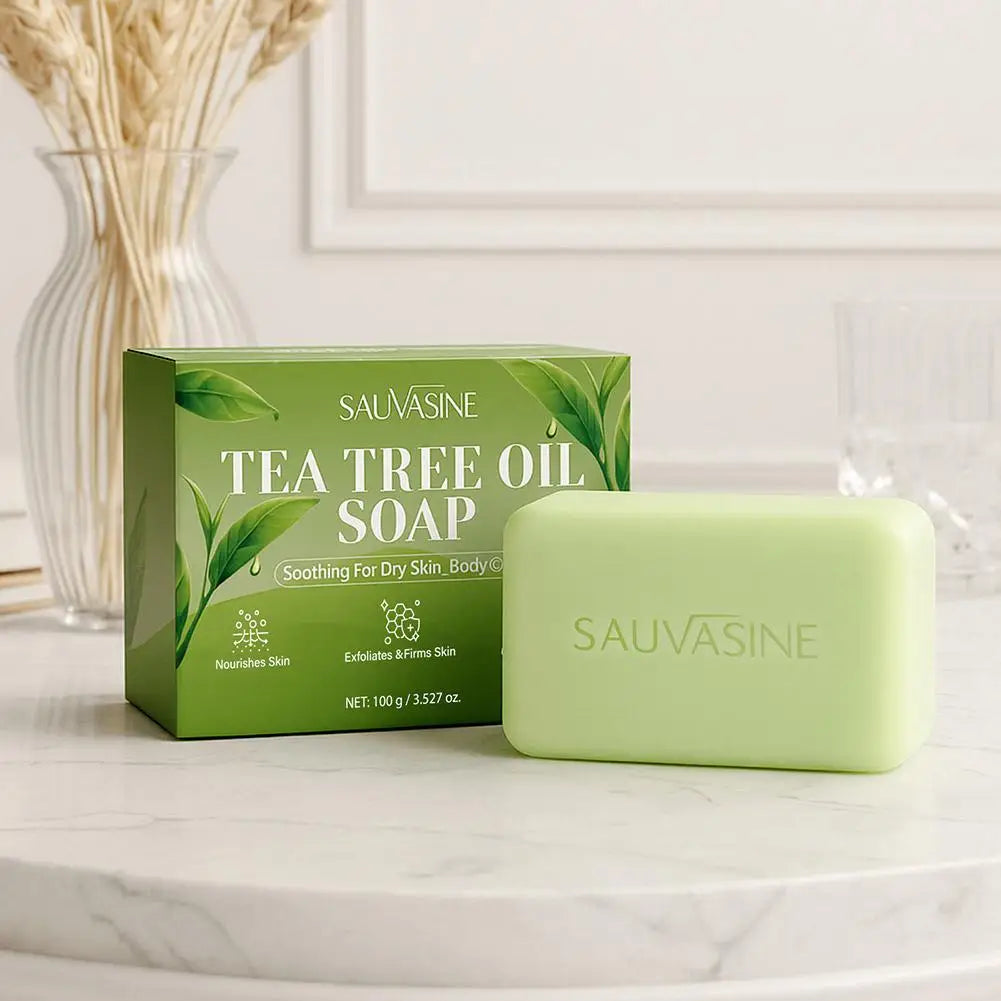 Natural Tea Tree Oil Soap Deep Pore Cleansing Nourishing Soaps Bar Qme