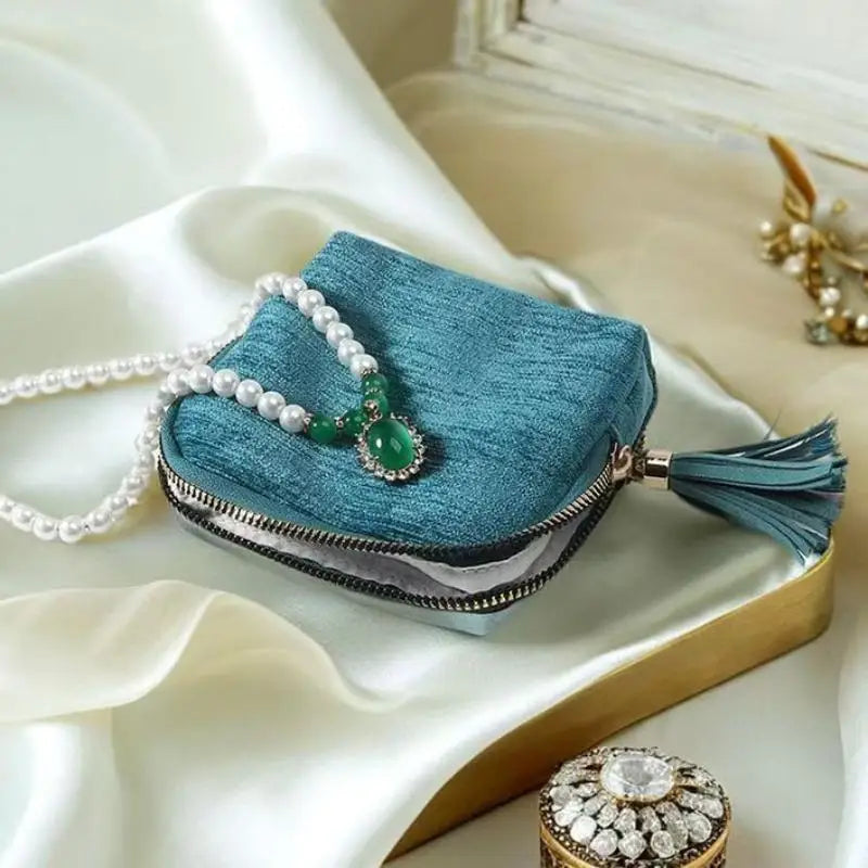 5-Layer Jewelry Storage Bag Velvet Jewelry Pouch Bags For Watch Bracelet Rings Earrings Portable Travel Jewelry Case Qme