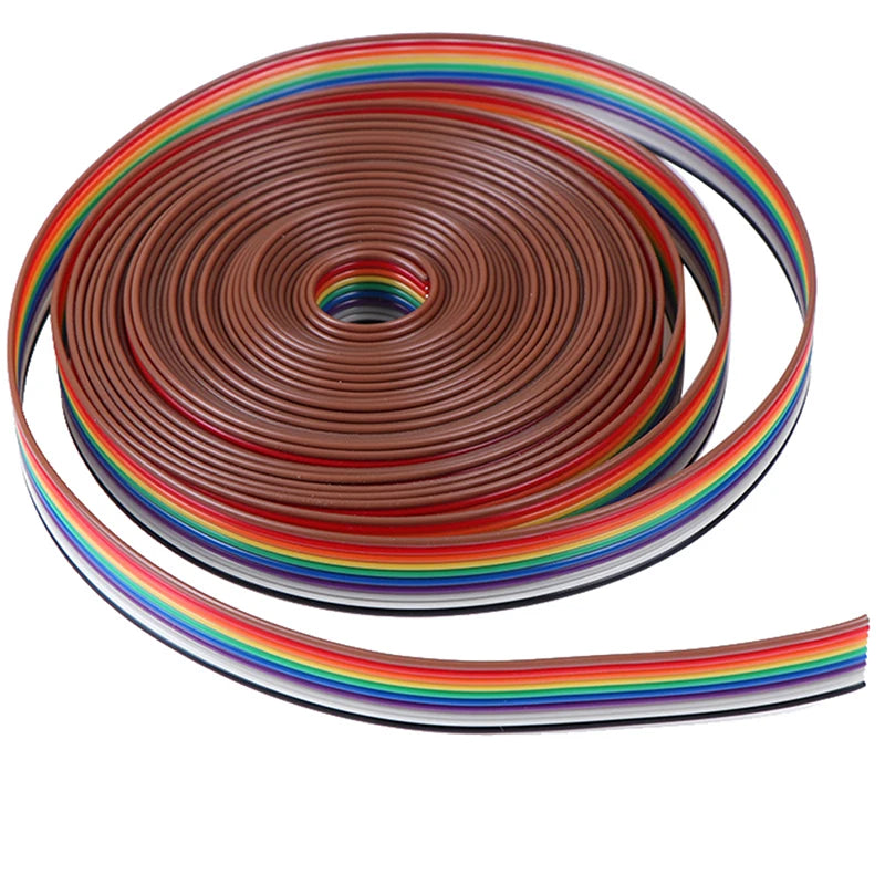 5 Meters Lot Ribbon Cable 10 WAY Flat Rainbow Wire Qme