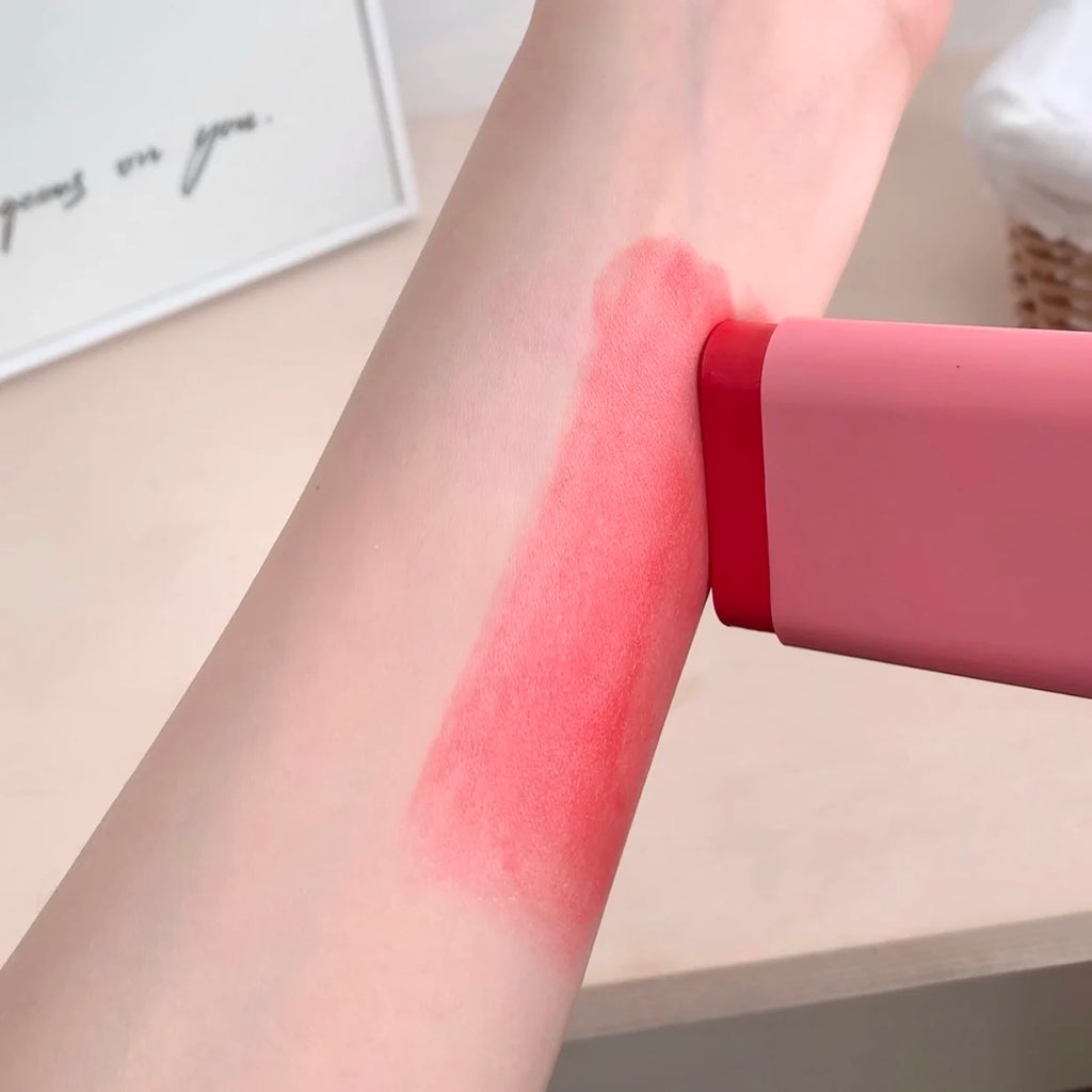 SHAQINUO Large-capacity High Color Rotating Blush Cream Stick 13g Moisturing Natural Long-lasting Waterproof Non-Removing Blush Qme