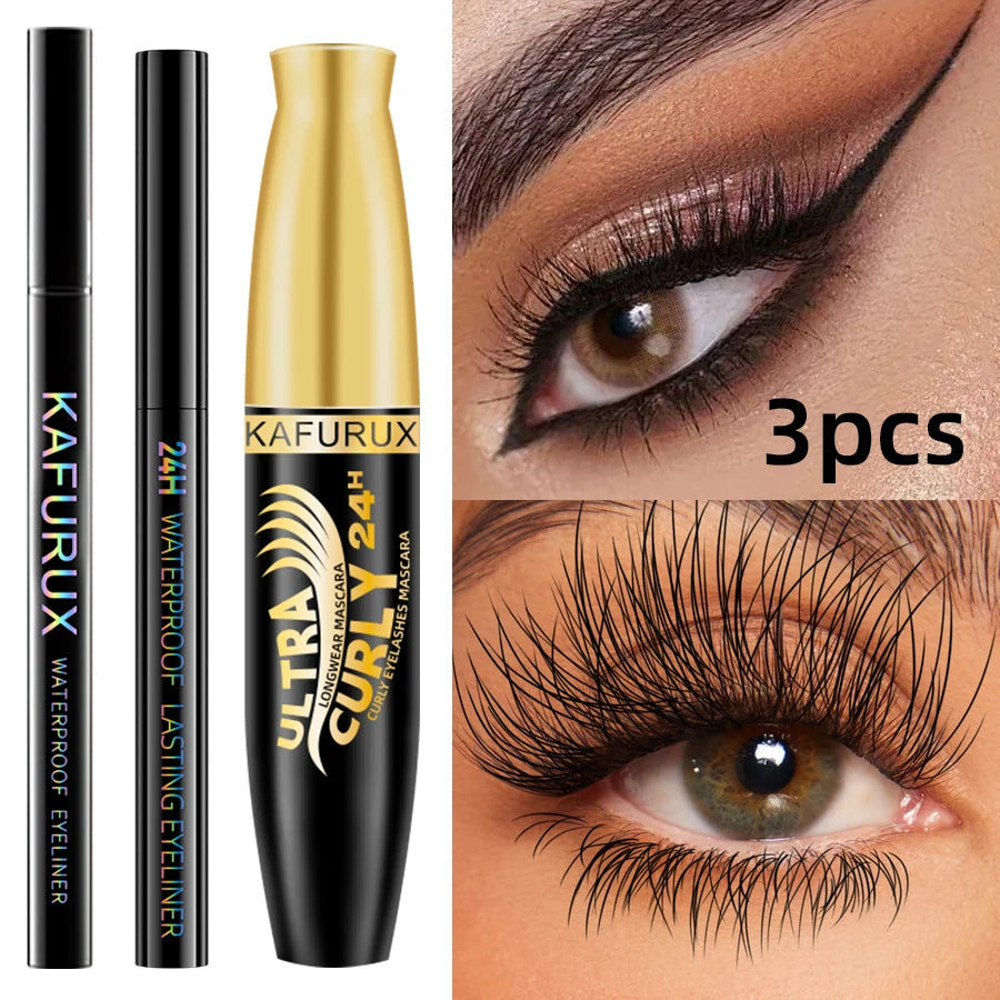 Black Eyeliner Pencil Mascara Liquid Pen Waterproof Smudge-proof Bold Qme