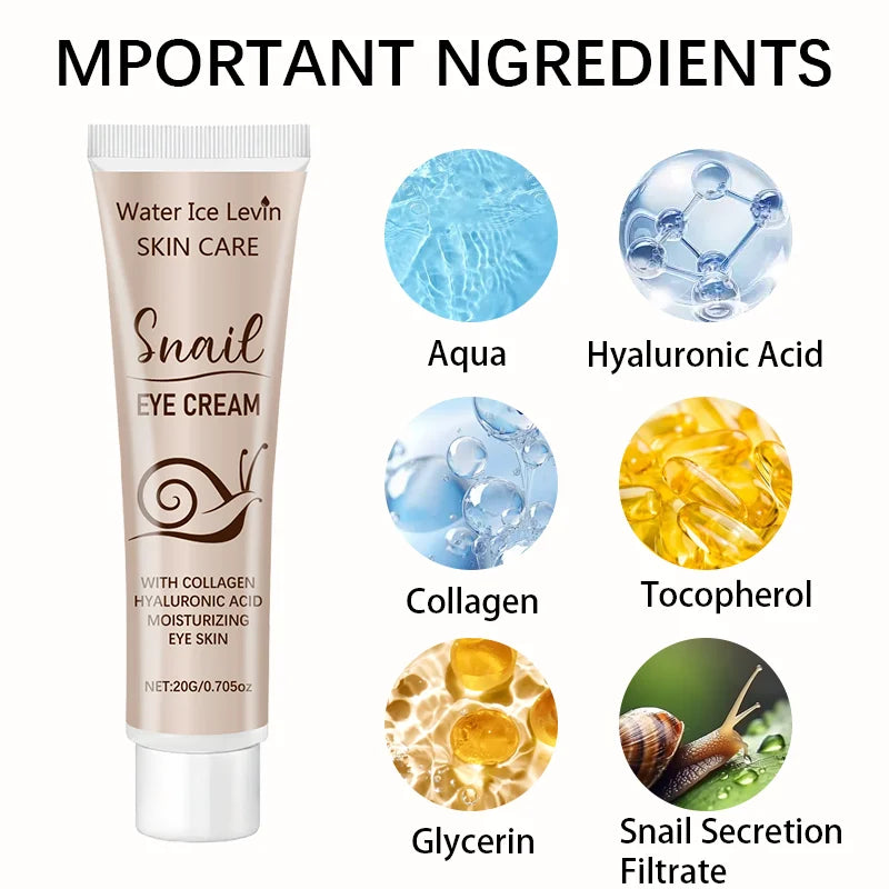 Hydrolyzed Collagen Eye Cream with Snail Essence, Firming and Moisturizing Eye Cream, Snail Eye Cream for All Light Skin Tones, Skincare Products Qme