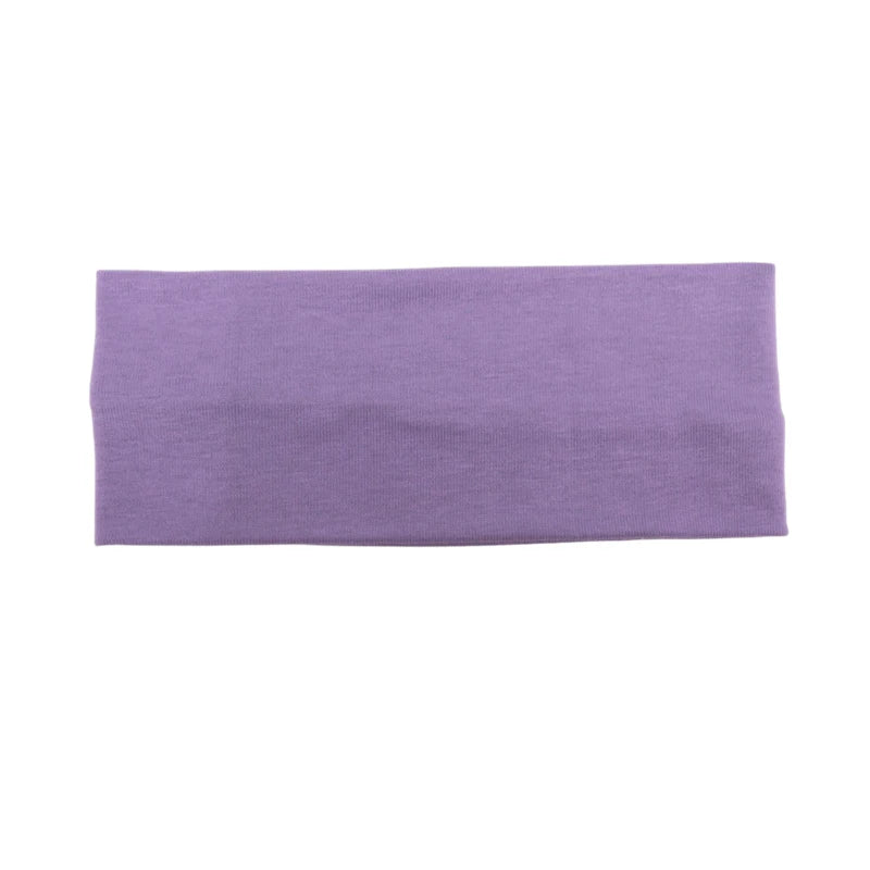 Unisex Simple Solid Running Sports Yoga Headband Absorb Sweat Elastic Qme Lavender