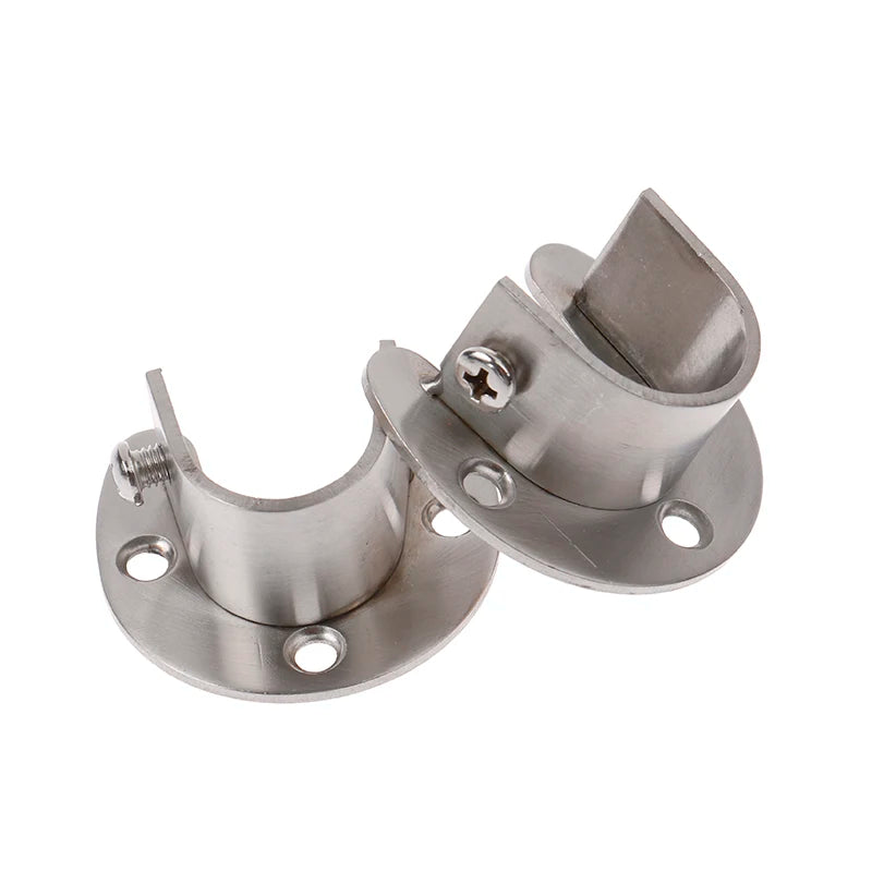 19 22 25 Wardrobe Bracket Stainless Steel Rod Socket Flange Holder Qme