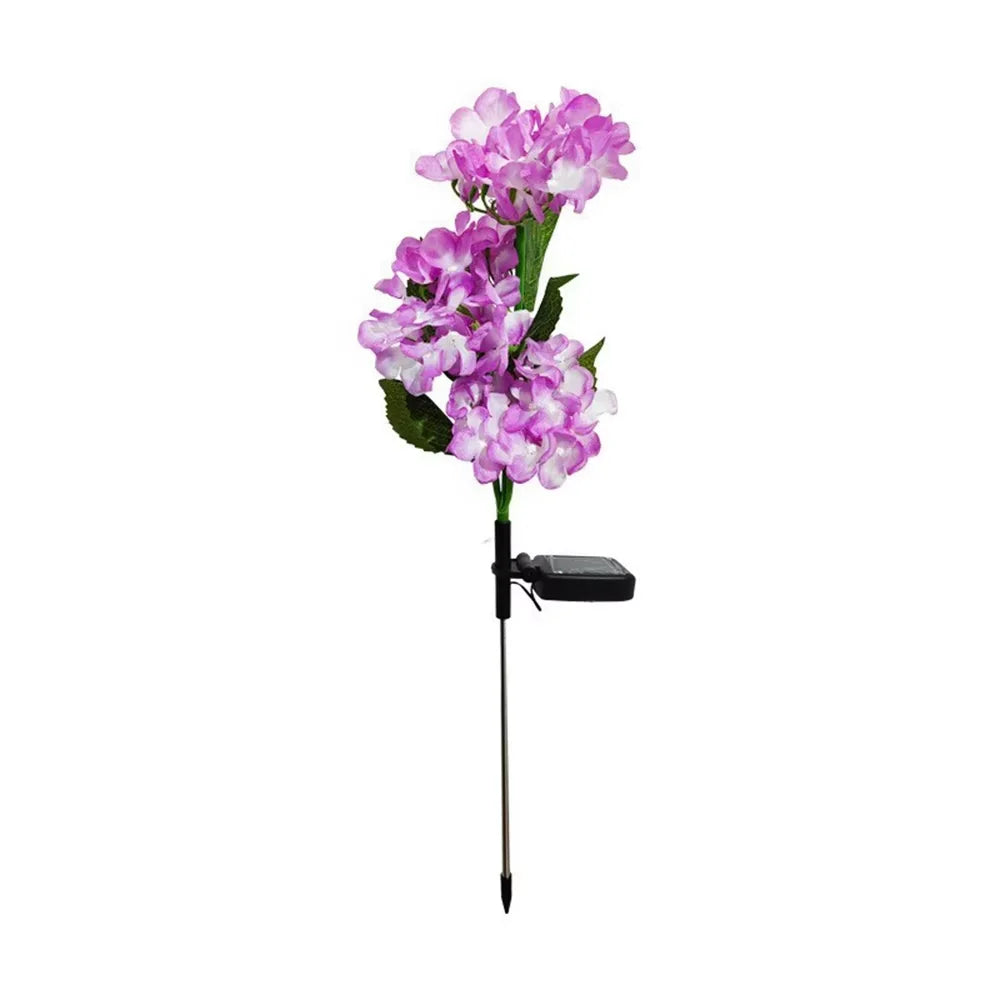 Garden Solar-Powered Hydrangea Lanterns, Outdoor Landscape Lanterns, Garden Lanterns, Solar-Powered Lawn Lanterns, Rose Lanterns Qme 1pc Purple