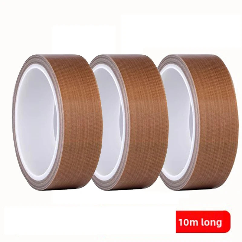 Tape Adhesive Cloth Width 10~50mm Thickness 0.13mm 0.18mm Insulated Vacuum High Temperature Resistant Sealing PTFE Tapes Qme 3 rolls 10M 0.18mm|50mm