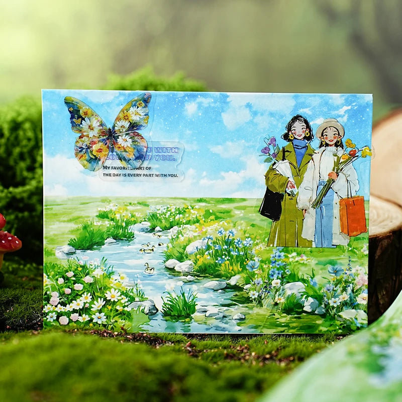 Spring & Summer Green Scenery Decorative Washi Tape Fresh Forest Landscape Tape, Junk Journals, and Polaroid Embellishment. Qme