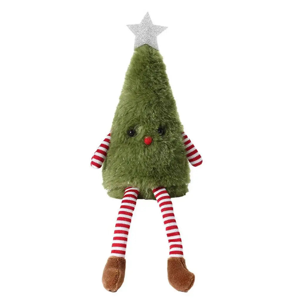 Xmas Soft Doll Ornament Lovely Plush Tree Figurine Festive Table Qme green 30cm 0