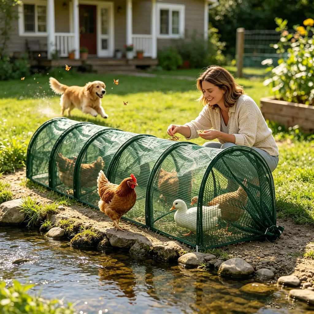 Yard Outside Chicken Tunnels Foldable Long Quick Installation Qme