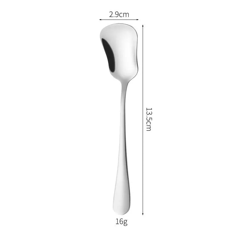 Dessert Spoon Stainless Steel Stirring Spoons Gourd Spoon Cake Salad Spoon Luxury Tableware Gift Small Spoon Qme Silver