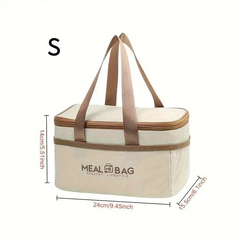 Insulated Lunch Bag Waterproof Large Capacity Thermal Food Container Portable Camping Oxford Icebox Thickened Lunch Box School Qme S code