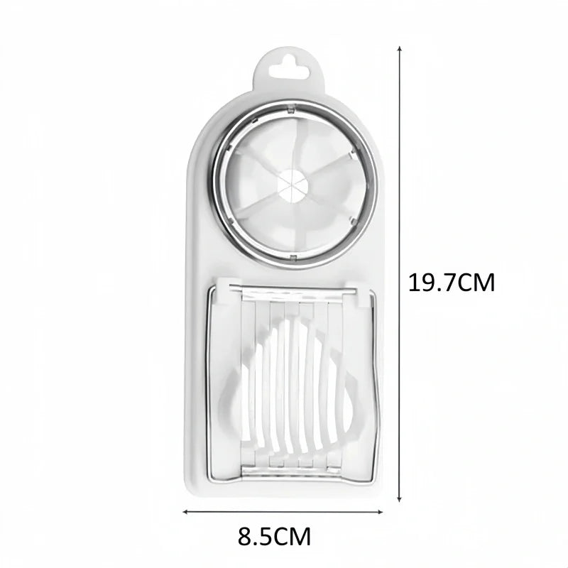 Multifunctional Egg Cutter PP Base Stainless Steel Wire Drawing Egg Cutter Fancy Divider Egg Cutting Tool Kitchen Tools Qme 1PC white
