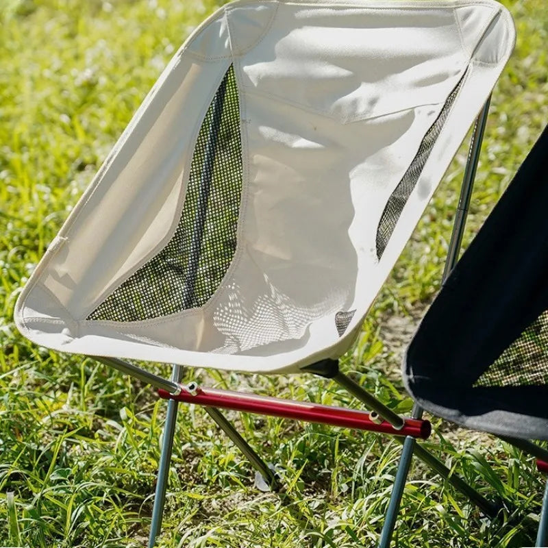 Portable Aluminum Alloy Moon Chair Outdoor Dining Camping Leisure Qme