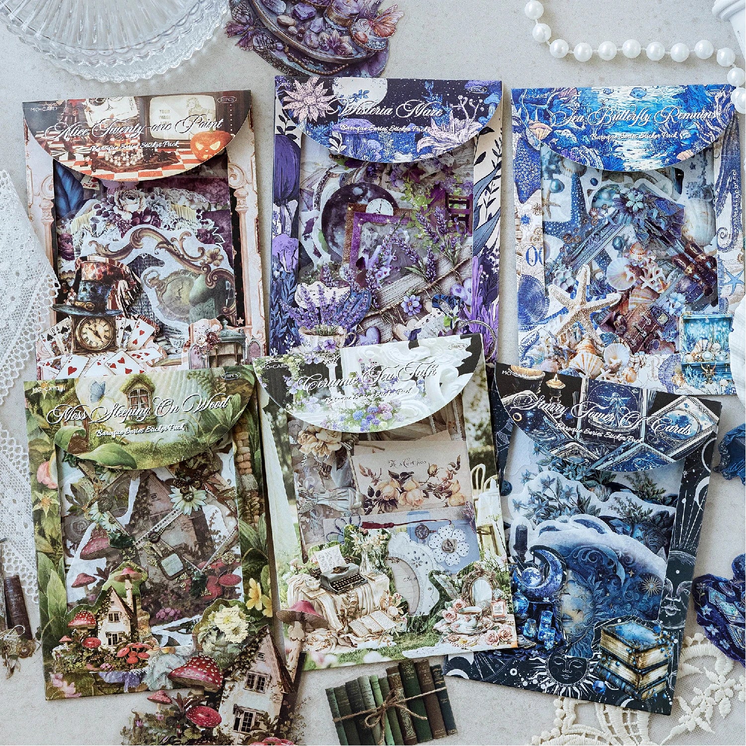 20 pcs/pack Vintage Gothic objects Sticker Pack Decorativ DIY Scrapbooking Materials Art Collage Aesthetics Stationery Stickers Qme