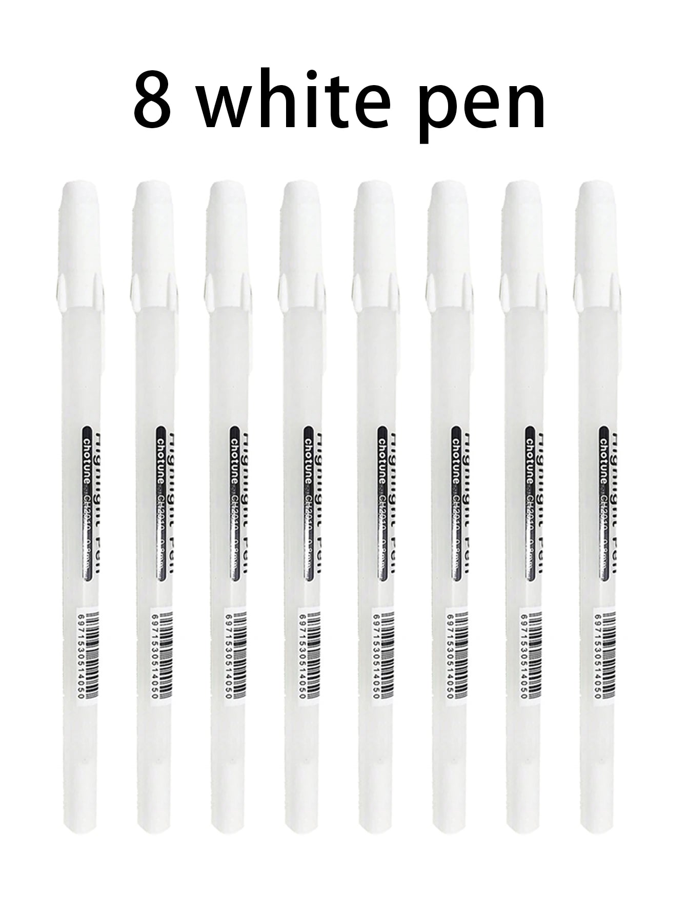 2-12Pcs 0.8mm Metallic White Highlight Gel Pens Permanent Graffiti Drawing Markers Art Craft Writing Stationery Supplies Qme 8 white pen
