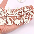 30Pcs Christmas Tree Bell White Wooden Pendant Hanging Oranment DIY Scrapbooking Xmas Party Home Decorations Wood Crafts c3520 Qme Default Title