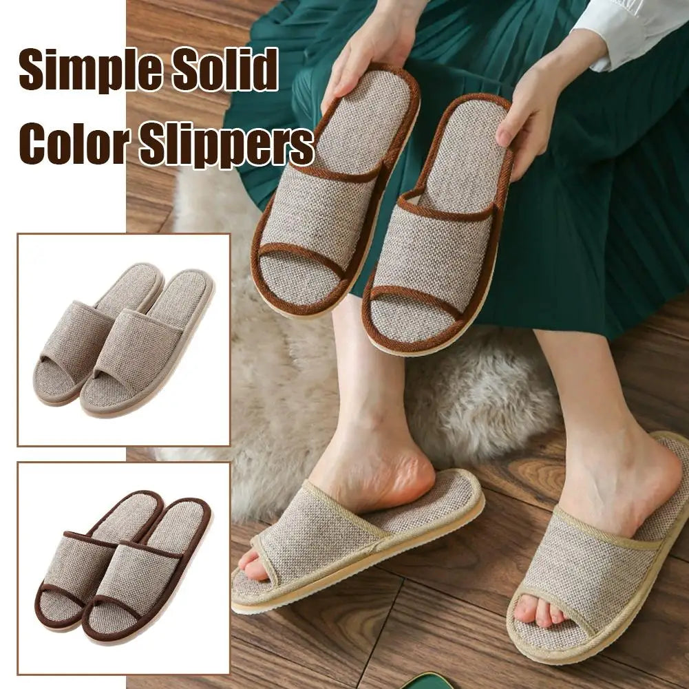 Women Indoor Slippers Non-Slip Flat Shoes Men Summer Flip Flops Home Slippers Female Comfortable New Unisex Slippers Qme