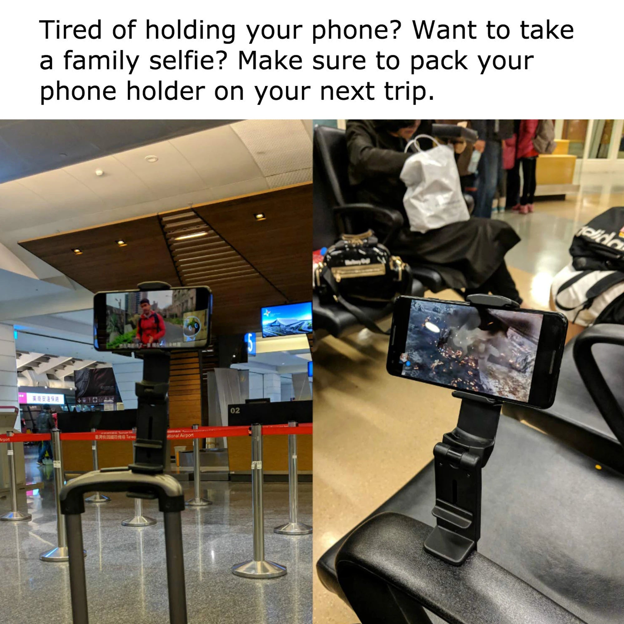 1 Universal Airplane Phone Holder 360 Degree Rotating Pocket Sized Qme