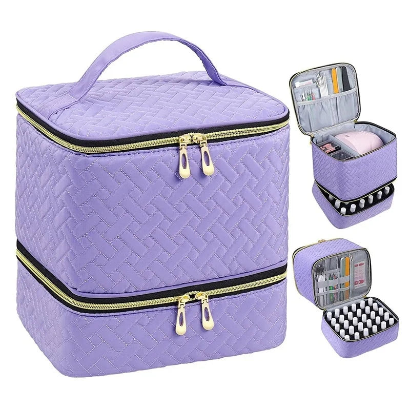 Nail Polish StorageBag Essential Oil Storage Nail Products Baking Lamp To Accommodate Portable StorageBox Qme 1pcs purple