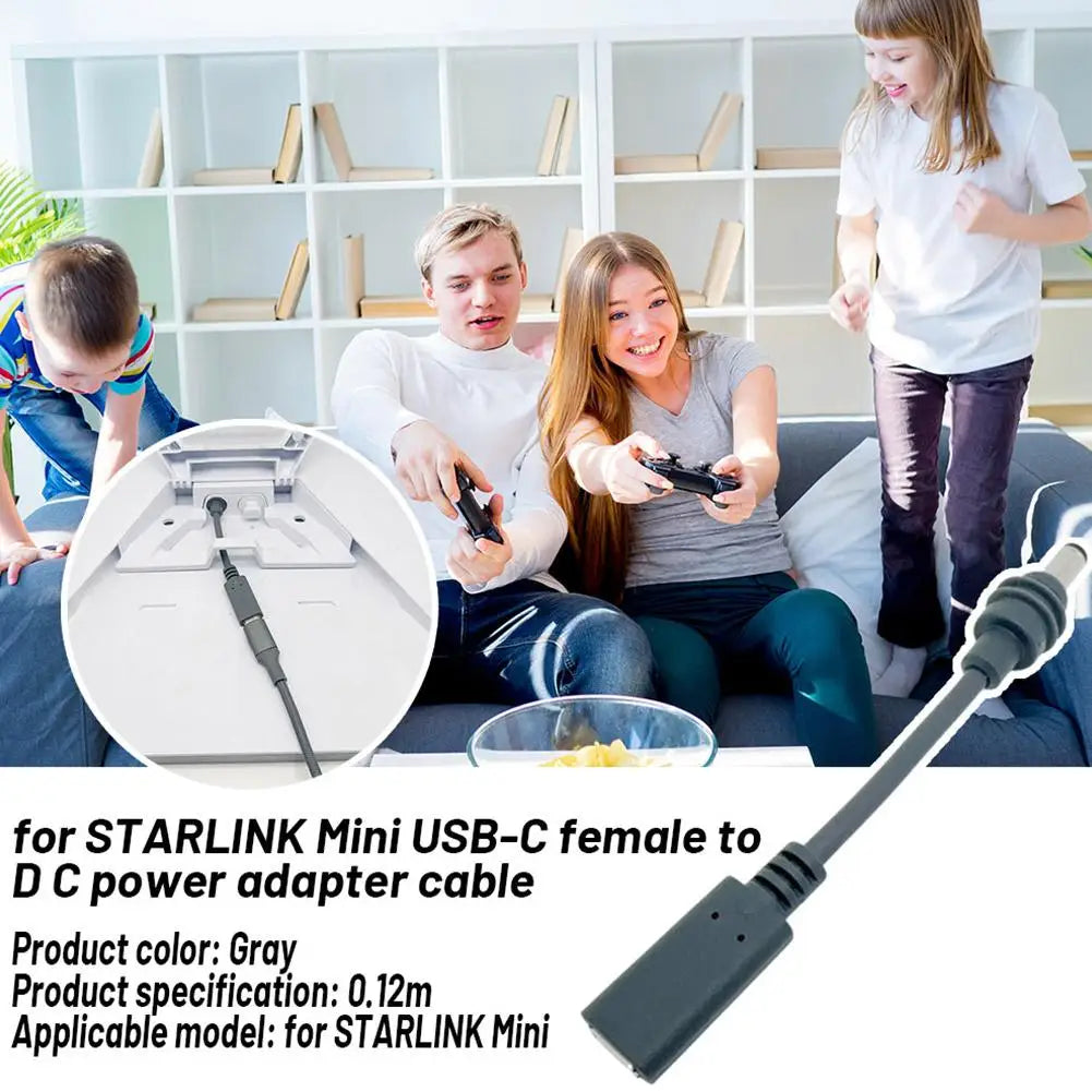 For STARLINK Mini USB-C Female To D C Power Adapter Cable High Quality Cable D C Plug Weatherproof Outdoor Use Qme