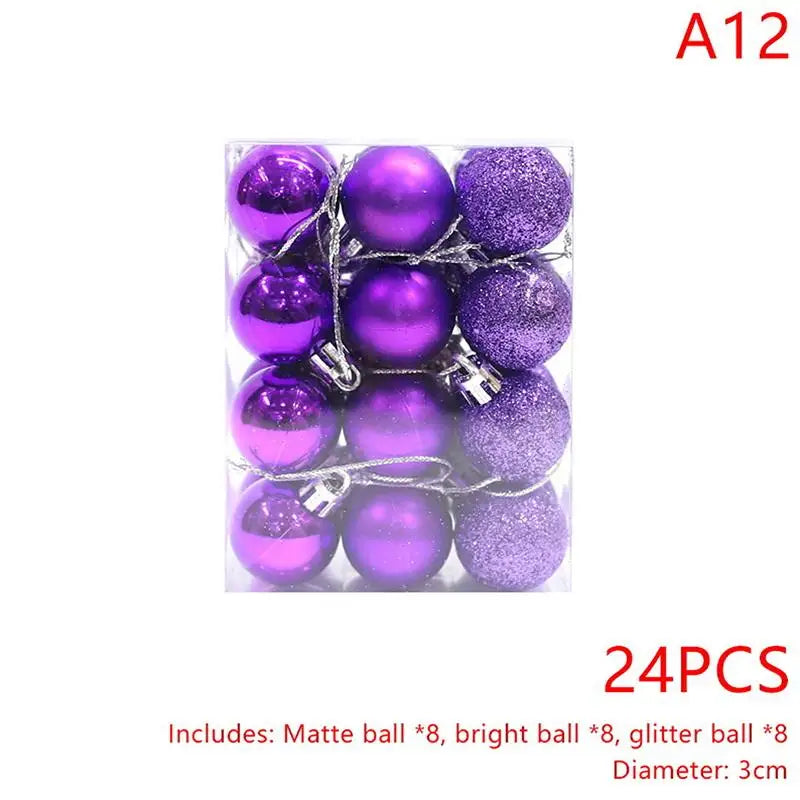 Round Christmas Ball Ornaments Hanging Xmas Tree Decor Balls Home Qme A12