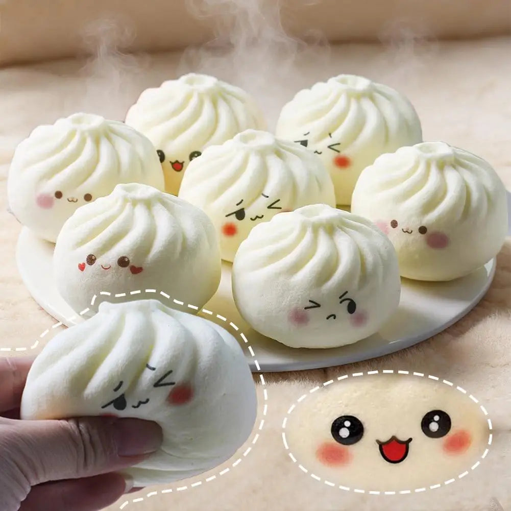 Realistic Food Sensory Toy Relief Steamed Bun Squishy Slow Rebound Qme