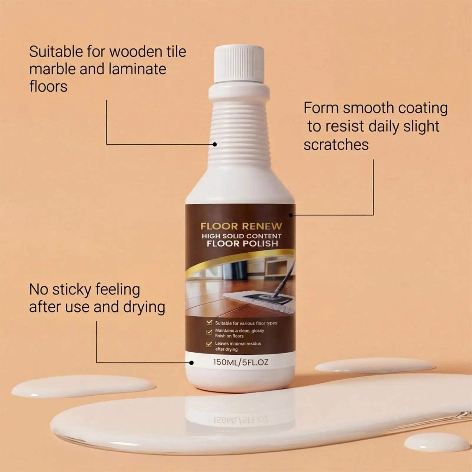 Laminate Floor Restorer 150ml Household Cleaner Floor Shine Renewal Restorer for Protective Layer Scratch Removal Repair Home Qme