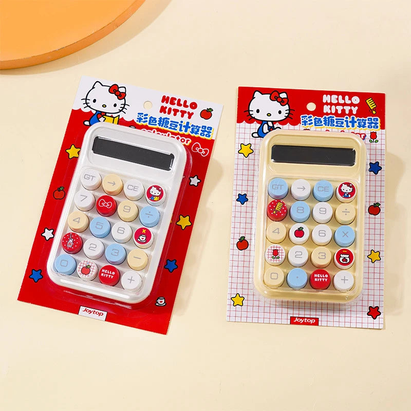 Hello Kitty Colorful Button Calculator Stylish Mechanical Buttons in Jelly-Like Colors For Students, Accountants,and Office Use Qme