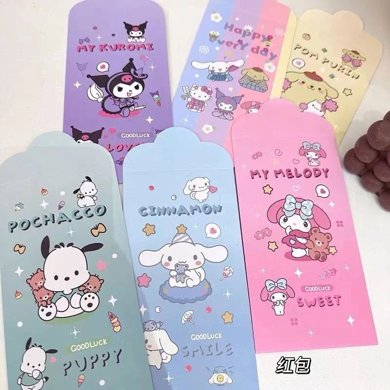 Hello Kitty Kuromi Red Envelope Pouch Cute, Cartoon-Style, Creative, and Trendy Storage Pouch Qme