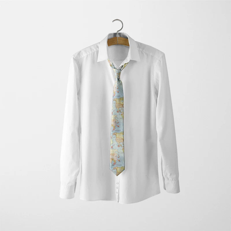 Funny Lightning Print Fashion Tie Boys Business Party Wide Polyester Qme