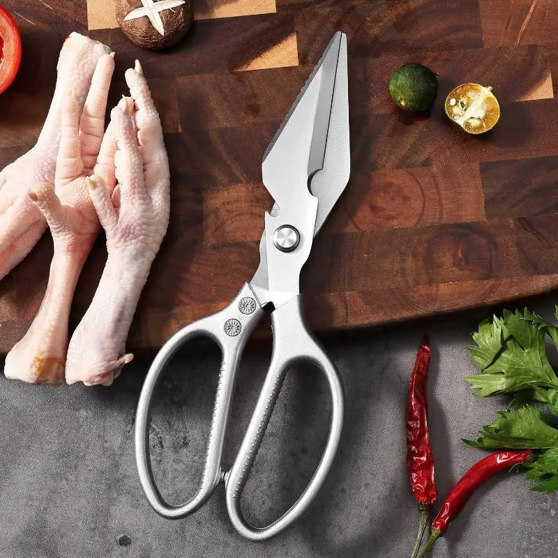 1Pcs Heavy Duty Kitchen Scissors With Thickened Steel Blades And Nonslip Handle For Home Cooking Food Prep Qme E