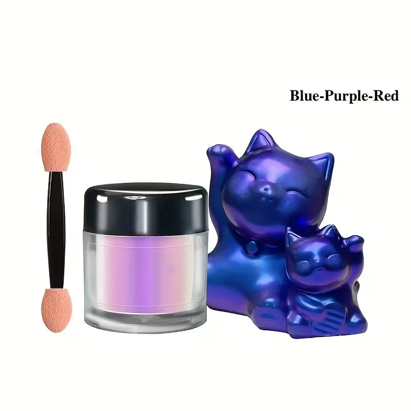 Chameleon Mirror Chrome Nail Powder Glitter Magic Shift Mica Pigment Qme Blue-Purple-Red