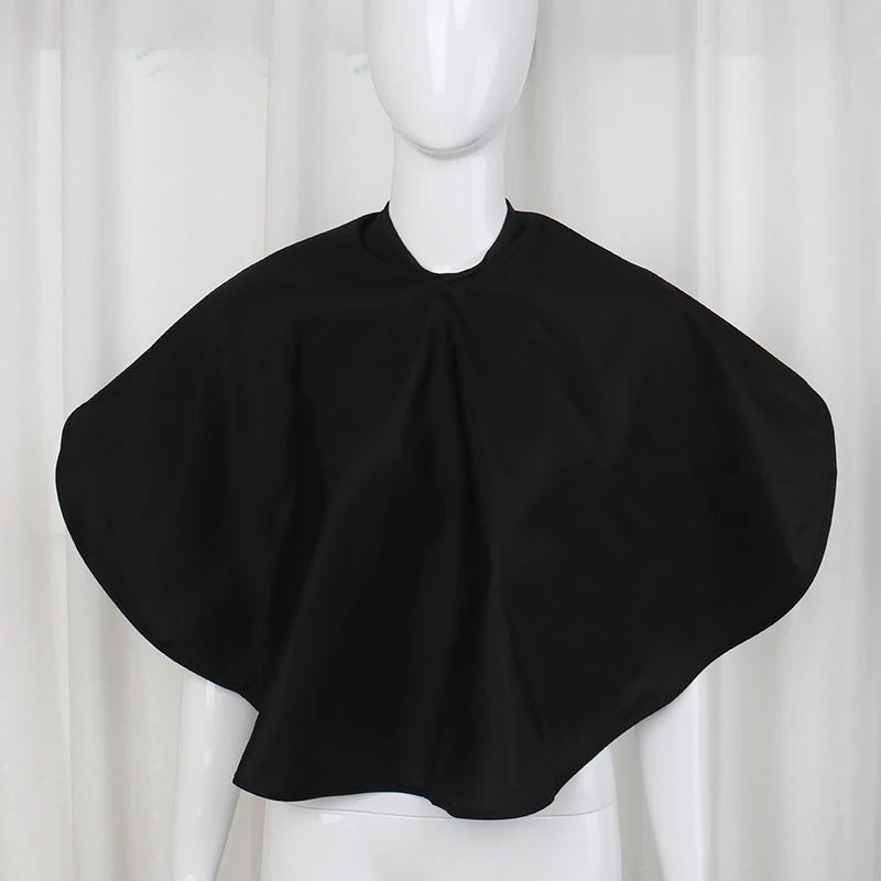 Barber Hair Cutting Cover Reusable Waterproof Dyed Shawl Styling Qme Black