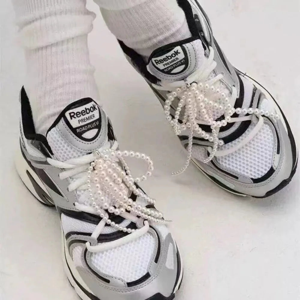 Pearl Bow Loop Tassel Buckle Decoration Fashion Small Perfume Style Shoes Accessories and Accessories Qme