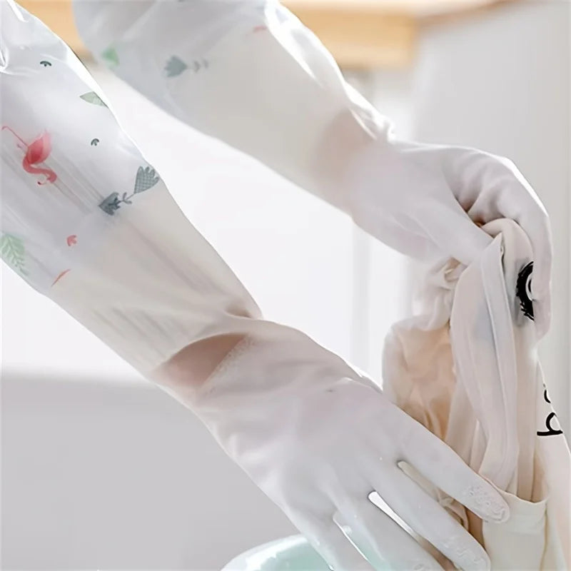 Long Sleeve Rubber Gloves, Reusable Dishwashing Gloves,Kitchen Oven Pet Cleaning Gloves,Kitchen,Kitchen Items,Cleaning, Kitchen Qme