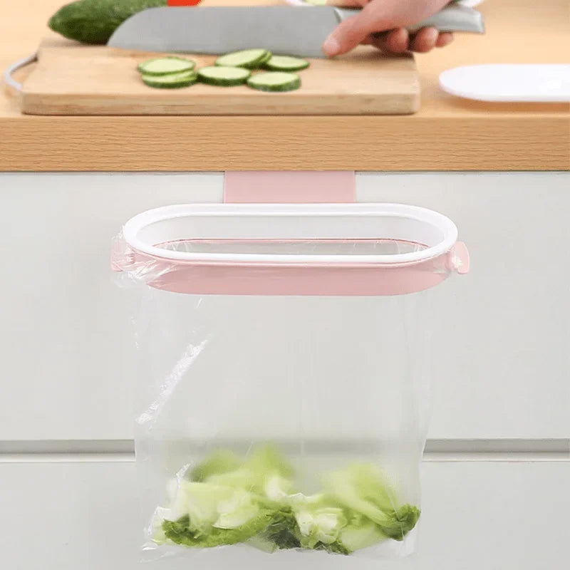 1pc Wall Mounted Trash Bag, Simple Household Hanger, Kitchen Cabinet Trash Bag Holder, Trash Storage Holder Qme