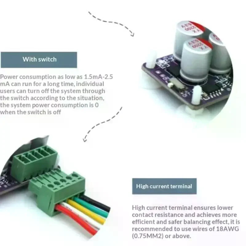 BMS 6A Active Hybrid Equalization Board 3S 4S 6S 8S 17S Lifepo4 18650 Qme