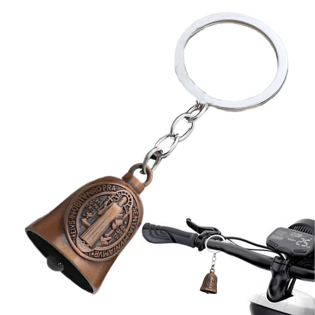1PCS Motorcycle Bell Good Luck Jesus Bell Creative Motorcycle Bell Accessories For Good Luck Retro Riding Luck Key Chain Bell Qme