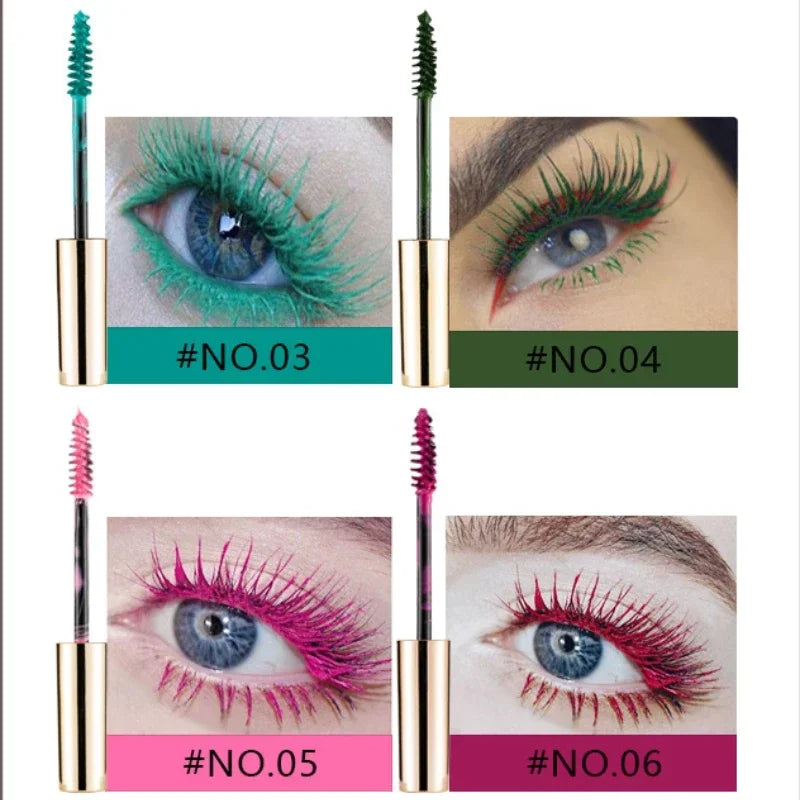 5D Silk Fiber Mascara Lash Color Mascara Waterproof 14 Colors 3D Mascara Eyelash Extension Thick Lengthening Eye Lashes Cosmetic Qme