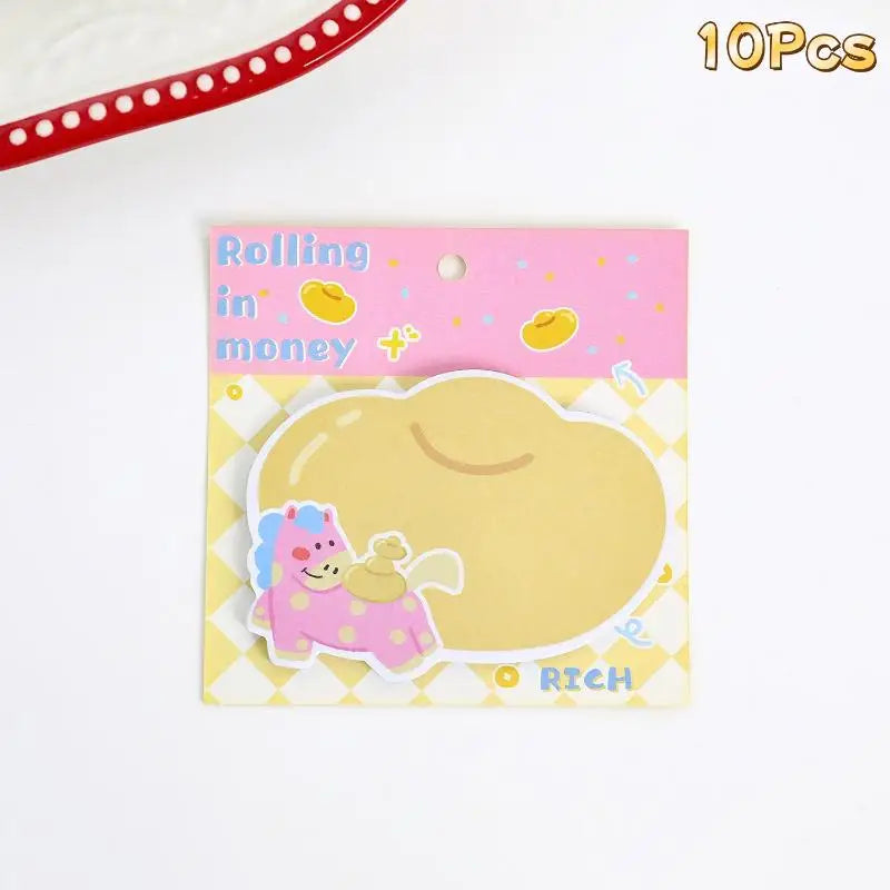 5 10Books Cute Pony Shape Convenience Sticky Notes Cartoon Has Qme A8
