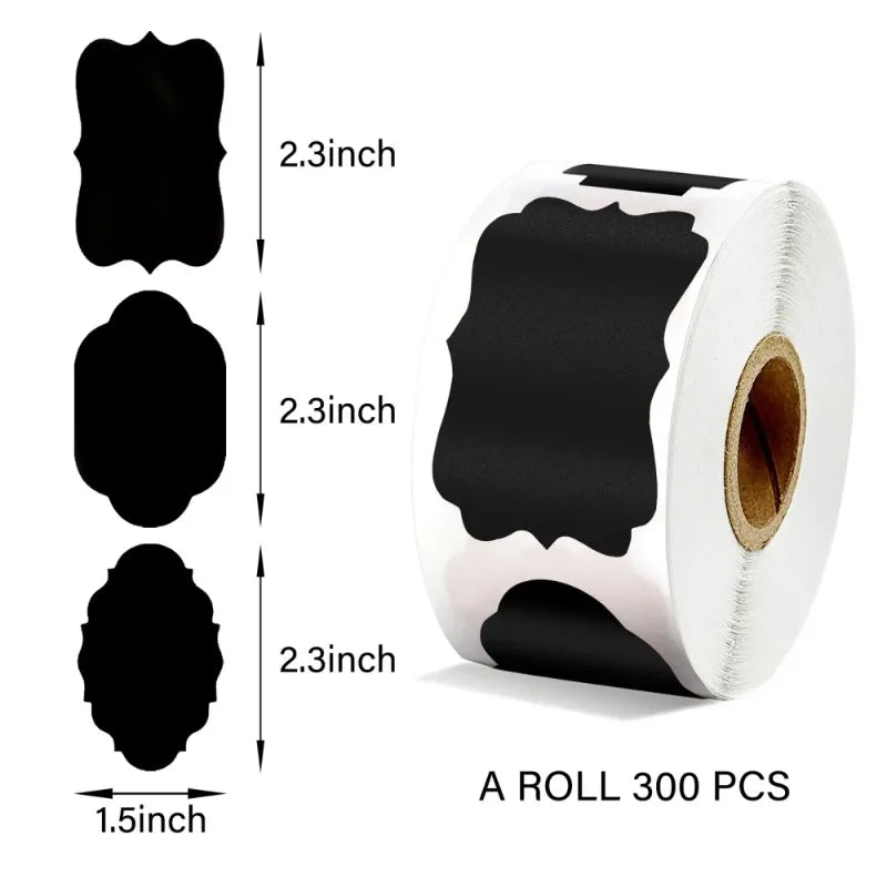 300pcs/roll Labels Stickers Removable Waterproof Blackboard Sticker Kitchen Spice Bottles Label Product Gift Box Packaging Label Qme 300pcs