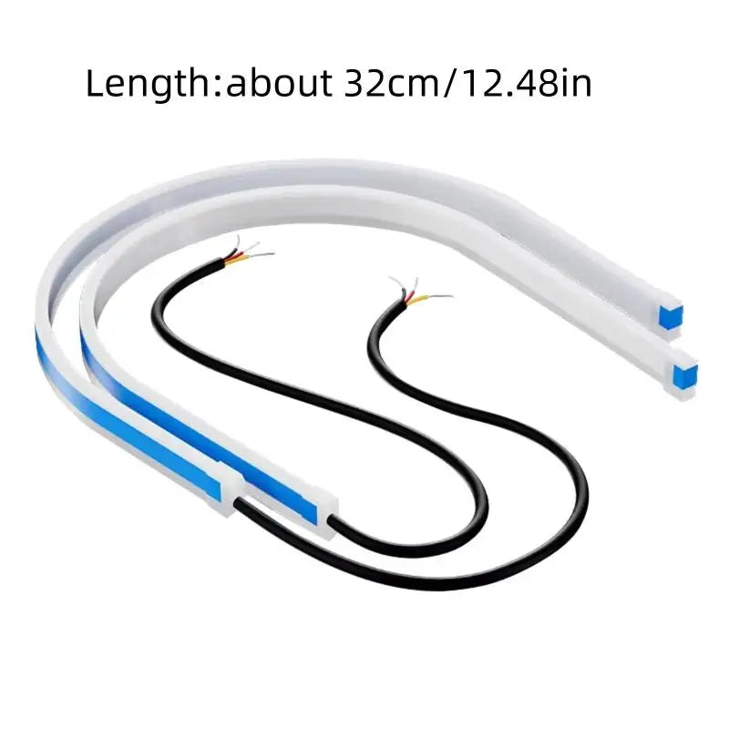 Car DRL Flexible Waterproof Headlight LED Strip Universal Auto Qme