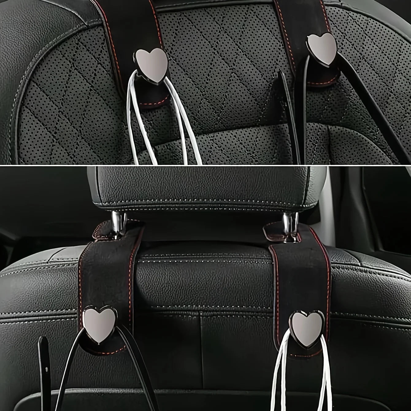 Cute heart-shaped vehicle storage pendant wallet bag, car interior seat backrest storage accessories, SUV sedan universal Qme