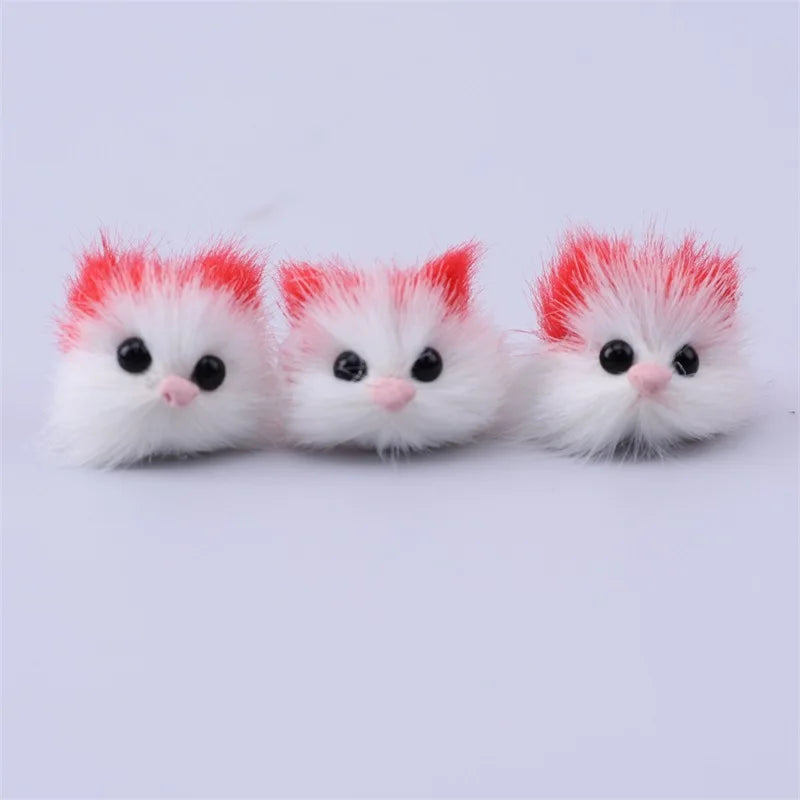 3pcs New Creative Cute Plush Cat Dog Animal Metal Open Ring Adjustable Jewelry Gift Box Set Birthday and Holiday Gifts Qme red cat resizable