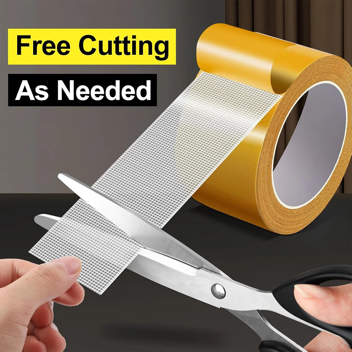 Double Sided Tape Translucent Mesh with Fiberglass Mesh High Tack Strong Adhesive for Carpet Wall Craft Qme
