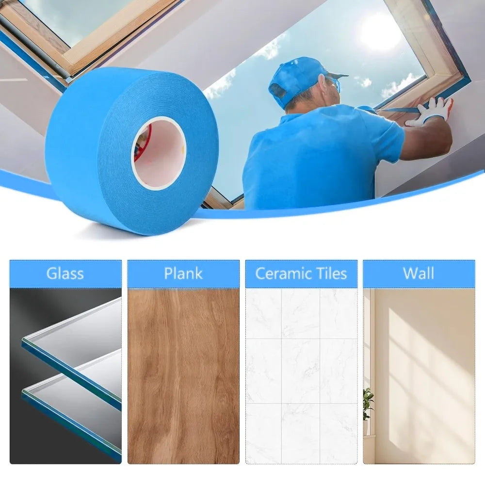 1/3 Roll Blue Paint Tape 20m Universal Multi-Surface Masking Easy Removal Painting Tape Home Improvement DIY Blue Masking Tape Qme