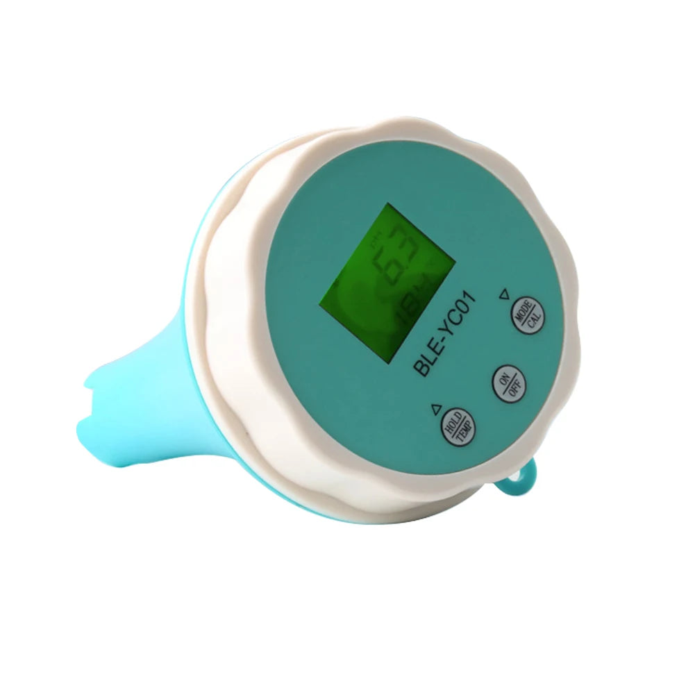 6-in-1 Residual Chlorine Monitor PH/ORP/EC/TDS Water Quality Tester Backlit LCD Display Smart Equipment Bluetooth-compatible Qme Blue