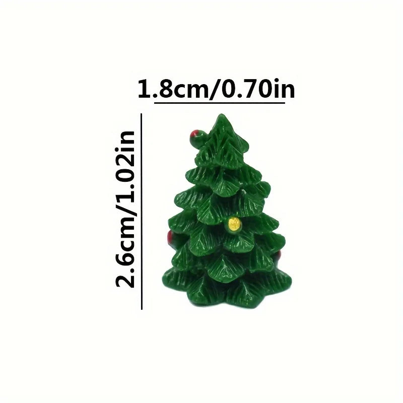 10 pieces of home decoration, holiday resin accessories, 3D Christmas tree DIY decoration Qme
