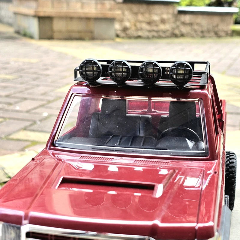 MN82 Metal Luggage Carrier Roof Rack LED Light RC Model Car Upgrade Qme
