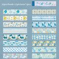 Floral Plaid Bow Long Sticker Book, Countryside Journal Base Paper for Border & Layout Decoration Qme Light Grey